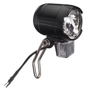 FALKX LED koplamp zwart, E-Bike 6V-48V, 100 Lux