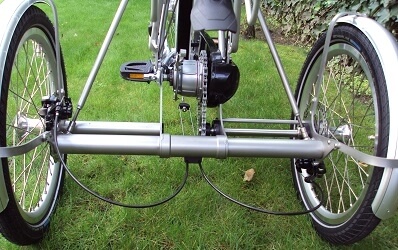 Ombouwset van fiets naar driewieler Opus-3 Gemonteerd